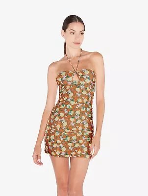 $610 New La Perla Amalfi Twist Printed Short Dress Orange Fitted Bodycon S SEXY! • $125