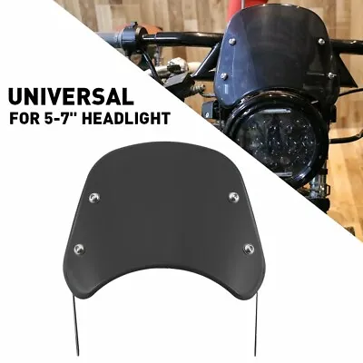 $19.99 • Buy 5-7  Motorcycle Headlamp Windshield Front Flyscreen Windscreen W/ Mount Bracket