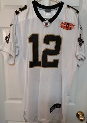 Reebok New Orleans Saints Super Bowl #12 MARQUES COLSTON White Jersey Size 48 LG • $45.99