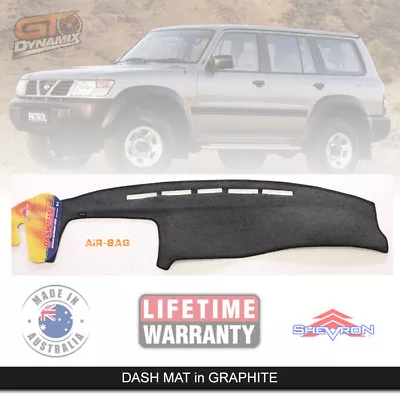 GRAPHITE DASH MAT For Nissan Patrol GU Y61 DX 11/1997-Aug/2004 + A-BAG DM738B • $89.95