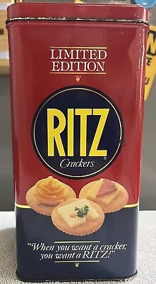 Vintage 1987 Nabisco Ritz Crackers Limited Edition Tin Canister 8.75” • $2