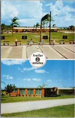 1960s SARASOTA BAY Florida Postcard  TRAILER ESTATES  Mobile Home Park / Unused • $5.25