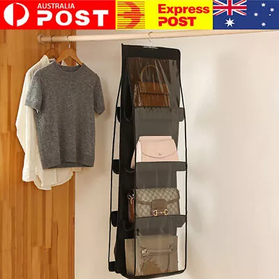 8 Pocket Double-sided Handbag Storage Bag Holder Hanging Organizer Shelf Aus • $10.49