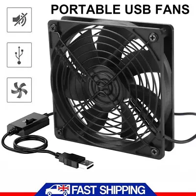 USB Fan 120mm Fan USB Computer Fan For PC/ PS4/ Xbox/TV Box/Laptop/AV Cabinet UK • £11.79