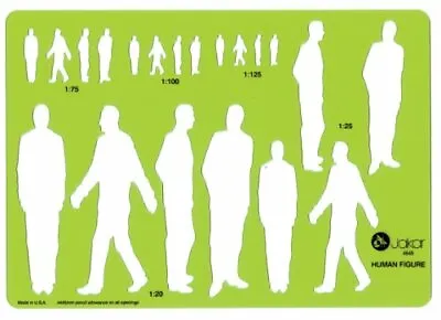 Male Human Figure Drawing Template Stencil 1:75 1:100 1:125 1:25 1:20 Scale • £15.45