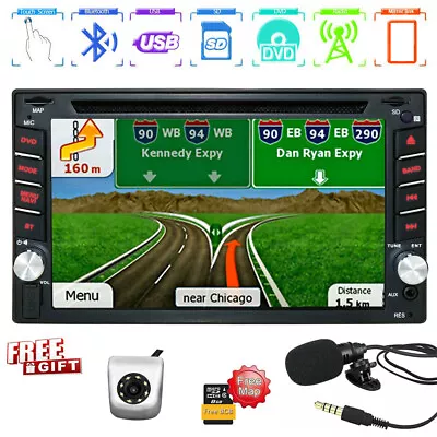 6.2  2DIN Car CD DVD Player Bluetooth Touch Screen Stereo Radio GPS+Rear Camera • $124.99