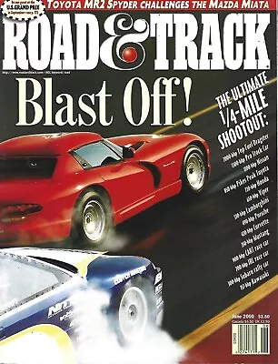 June 2000 Road & Track Magazine Cars Toyota Mr2 Spyder Mazda Miata Porsche Vette • $10.99