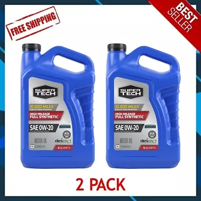 🔥2 PACK🔥 Super Tech High Mileage Full Synthetic SAE 0W-20 Motor Oil 5 Quarts • $34.16