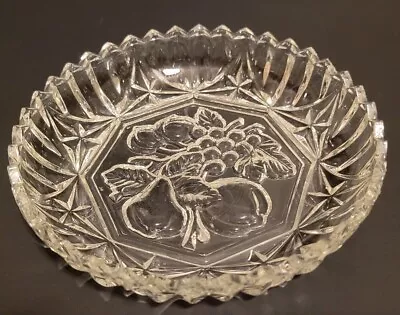 Federal Glass Round Fruit Candy Dish Plate Clear Vintage Trinket Dish 5 1/4  • $11.50