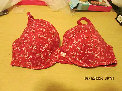 Lane Bryant Cacique Cotton Boost Plunge Bra Size 42DD Red Underwire • $8