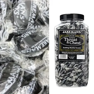  Jakemans Throat And Chest Original Retro Throat Cough Sweets Menthol Black • £4.58