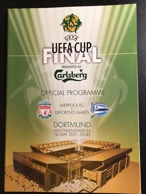 £3.50 • Buy Programme  Liverpool V Deportivo Alaves  2001 UEFA Cup Final In Dortmund