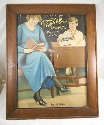 Rare Early 1900s Vassar Chocolates Advertisement ( Loose-Wiles Kansas City ) • $349.99