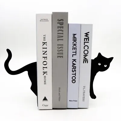 Black Cat Bookends Metal For Gift • $16.99
