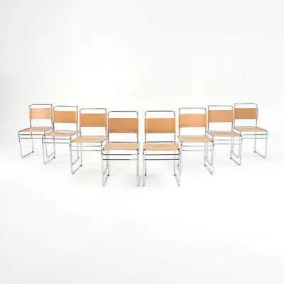 1970s Set Of Eight Marcel Breuer Model B5 Side / Dining Chairs With Tan Leather • £6487.45