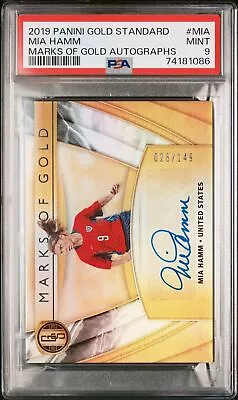 Mia Hamm 2019 Panini Gold Standard Marks Of Gold Auto /149 PSA 9 Pop 1 USA • $344.95