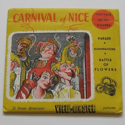 View-Master 3-Reel Packet  S3D Scarce Drawing Type Carnival Of Nice Viewmaster • $42