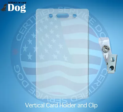 $7.99 • Buy Vertical Id Card Badge Holder And Clip For Service Dog Id Card 