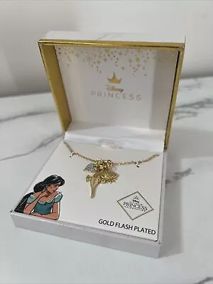 Disney Ultimate Princess Collection Jasmine Gold Flash Plated Charm Necklace • £0.99