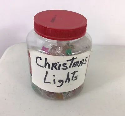 Vintage Christmas Light Bulbs Jar Lot • $28
