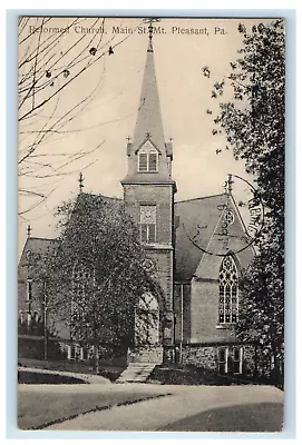 1910 Reformed Church Main Street Mt. Pleasant Pennsylvania PA Antique Postcard • $14.98