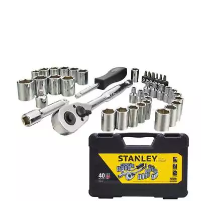 Stanley Mechanics Tool Set 40 Piece Wrenches New Case Kit Sockets Ratchet Tools • $37.83
