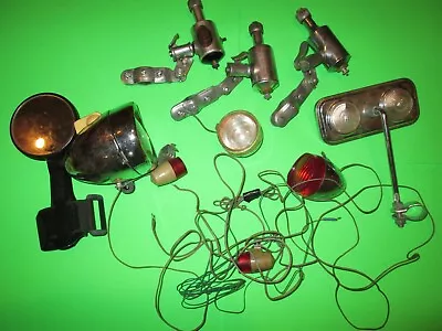 Three Vintage Bicycle Generators W/ Misc. Lights & 2 Mirrors  - Parts Or Repair • $15