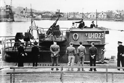 WW2 WWII Photo German U-Boat U-1023 At Pier  Kriegsmarine  World War Two / 7309 • $6.49