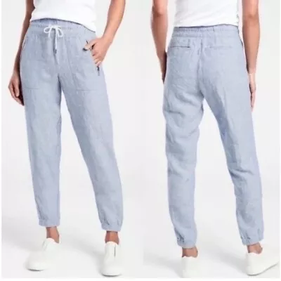 Athleta Cabo Linen Athleisure Loungewear Jogger Chambray Blue • $38