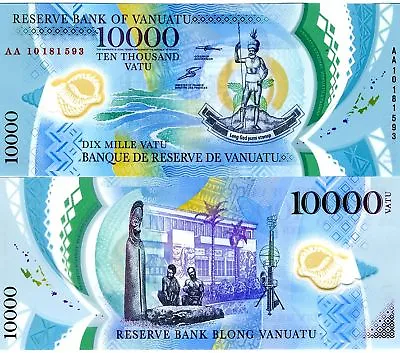 Vanuatu 10000 (10000) Vatu 2010 POLYMER AC-Prefix P-13 UNC • $185.24