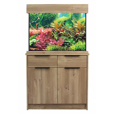 Oak Style Aquarium Aqua One Nash Oak Fish Tank With Cabinet 81cm 145L • £549.99