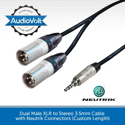 Neutrik Rean Twin Male XLR To 3.5mm Stereo Jack Audio Cable Lead 1m-50m • £48.79