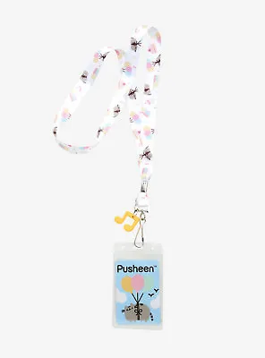 Pusheen Facebook Cat Balloons Lanyard Neckstrap ID Card Holder Music Note Charm  • $24.95