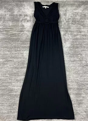 Max Studio Dress Womens Small Black Long Maxi VNeck Viscose Blend • $19.99