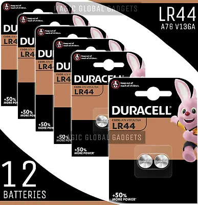 12 X Duracell LR44 1.5V Alkaline Button Cell Batteries LR 44 A76 AG13 357 Hexbug • £7.95