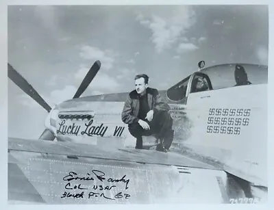 Ernest Bankey Signed 8x10 Glossy Photo USAAF Flying P-38/P-51 9.5V ACE IN A DAY • $39.99