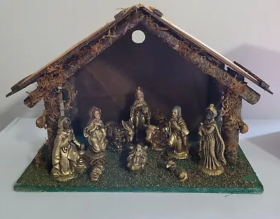 Vintage Nativity Set With Stable 10 Figures Made In Italy • $27.95