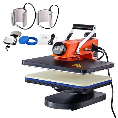 VEVOR Heat Press Machine 12x15in 6in1 Sublimation Transfer T-shirt Plate Mug Cup • $153.99