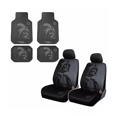 $152.40 • Buy U.A.A. INC. 8pc Star Wars Darth Vader Black Seat Covers Front Rear Rubber Flo...