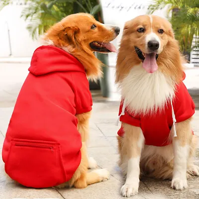 Soft Cosy Warm Dog Pet Fleece Sweatshirt Hoodie Hooded Coat Winter Bodywarmer • £9.99