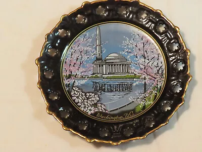 Vintage Washington DC Porcelain Souvenir Plate Cherry Blossom 8 1/2   NEW RARE! • $4.99