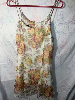 Vtg 80s Floral Lounge Dress Sz M Made In USA • $30