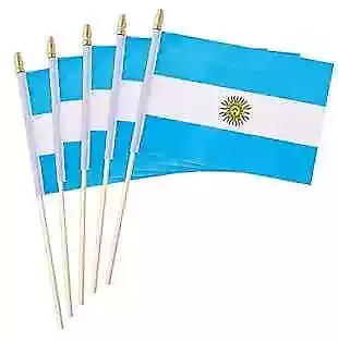 25 Pack Argentine Flag Small Mini Flag Wood Hand Held Stick Argentina • $21.80