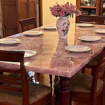 72  X 36  Elegant Rectangle Rose Quartz Tabletop - Home Decor Centerpiece • $3662.25