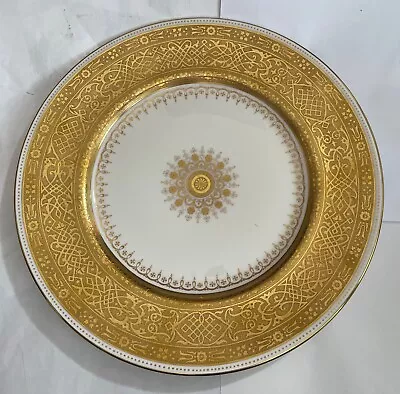 Minton Embossed Gold Gilt 10-5/8  Cabinet Or Dinner Plate  -- GORGEOUS • £441.82