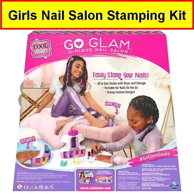 Girls Nail Salon Stamping Kit Nail Dryer Custom Stamp Designs Medi Pedi Kit • $59.90