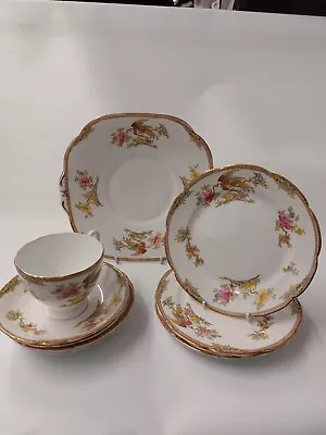 Collingwoods Pheasant Bone China Cup Saucers Side Plates Square Plate • £20