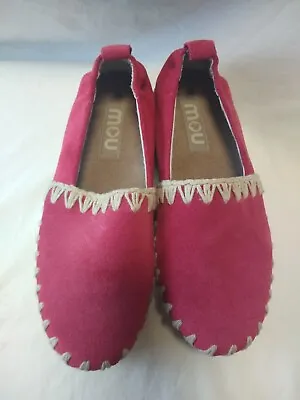 Mou Eskimo Red Suede Clog Shoes Size EU 36 US 5.5 • $90