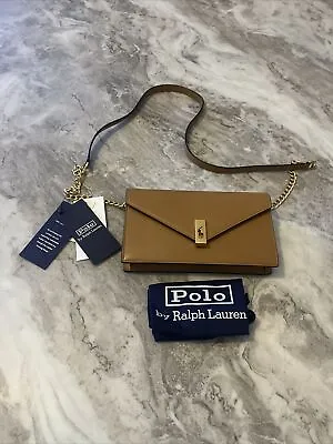 £12.50 • Buy Polo Ralph Lauren Designer Handbag Crossbody Bag LEATHER Brown/Tan RRP £225