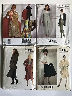 Lot Of 4 Vintage Designer Vogue 1052 1123 2918 2713 Ellis Muir Karan Koos • $24.95